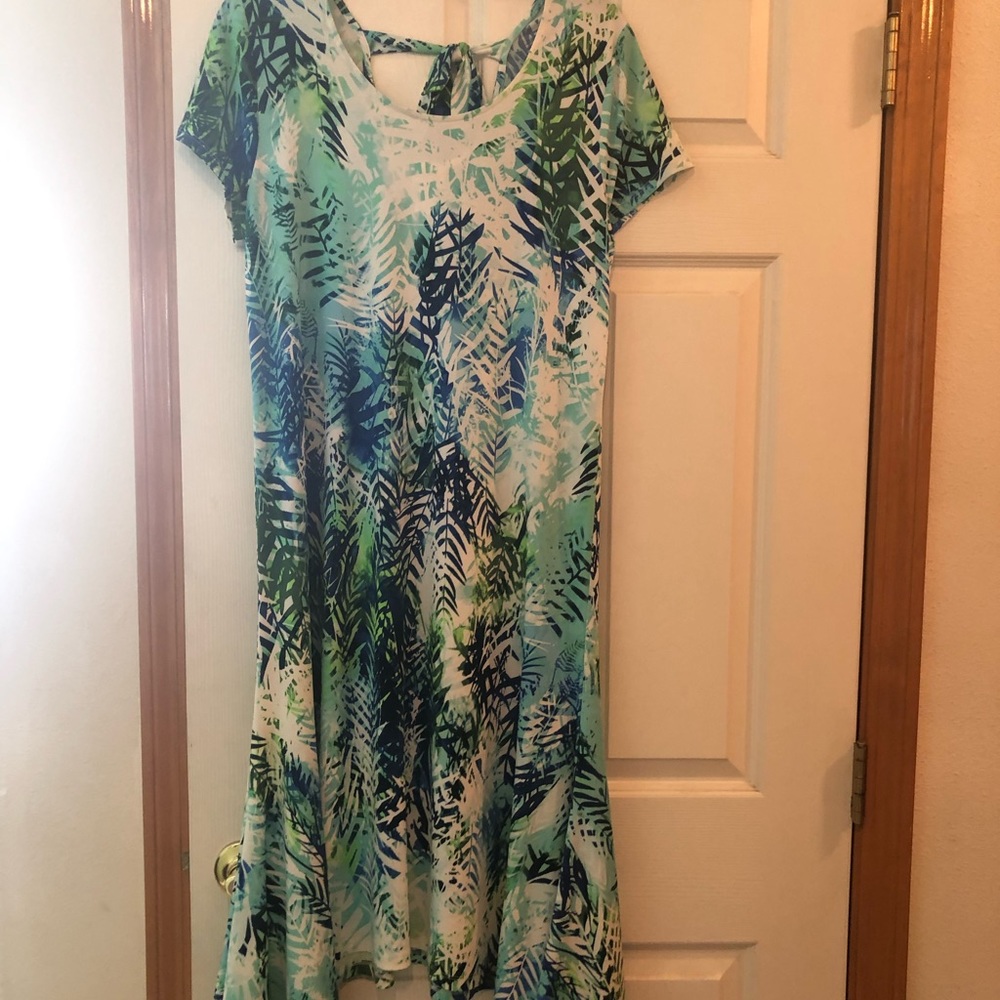 Womens Blue Floral Chico’s Dress